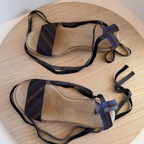 Marc Jacobs Women’s Espadrille Wedge Sandals Size 38 – Made in Spain Lace-Up - Picture 5 of 7